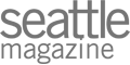 The image shows the logo of "Seattle magazine" in a simple, gray font.